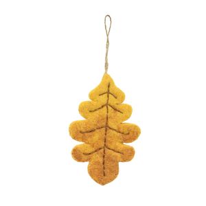 Leaf Hanging Decoration - Yellow/Brown - H14cm