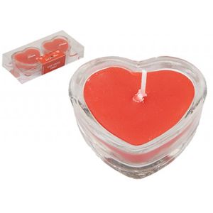 Heart Shaped Candles in Glass Holder