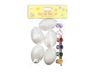 Polystyrene Eggs & Paint Set