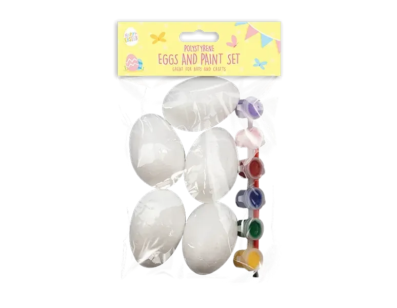 Polystyrene Eggs & Paint Set