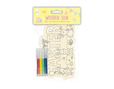 Colour Your Own Wooden Easter Sign