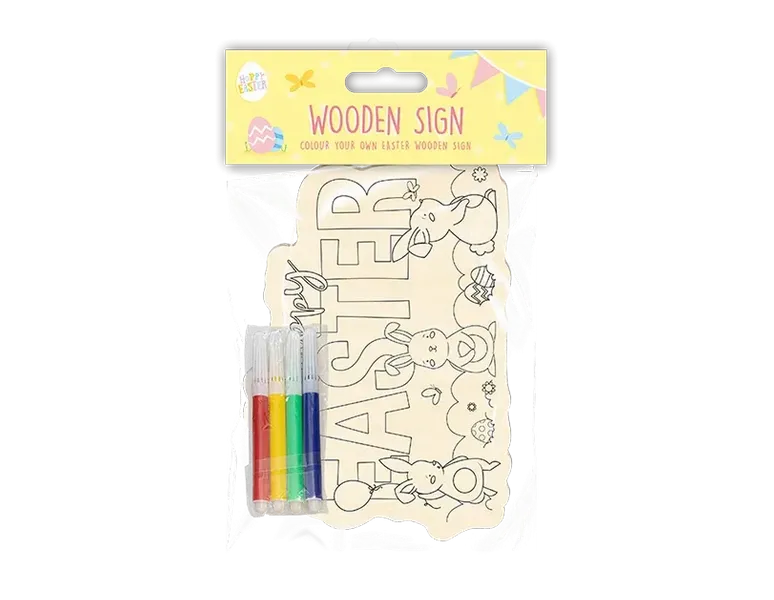 Colour Your Own Wooden Easter Sign