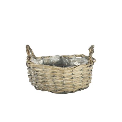 Oval Split  Willow Basket - Full Willow Ears/Rim and Liner - 23x18xH10cm