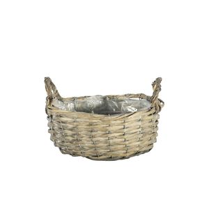 Oval Split  Willow Basket - Full Willow Ears/Rim and Liner - 23x18xH10cm