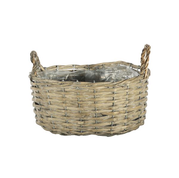 Oval Split  Willow Basket - Full Willow Ears/Rim and Liner - 26x21xH12cm