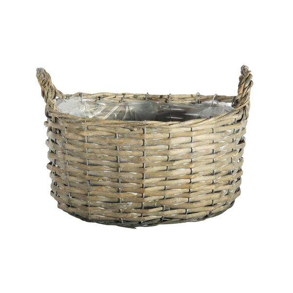 Oval Split  Willow Basket - Full Willow Ears/Rim and Liner - 31x24xH14cm