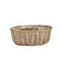 Oval Basket Split Willow with Full Willow Trim and Liner - 28x21xH12cm