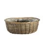 Oval Basket Split Willow with Full Willow Trim and Liner - 35x26xH14cm