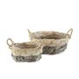 Set of 2 Oval Two Tone baskets w/ears