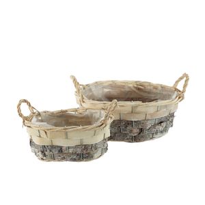 Set of 2 Oval Two Tone baskets w/ears