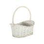 White Oval Basket W/handle