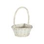 White Round Basket W/handle  (Dia-20cm)