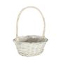 White Round Basket W/handle (Dia-25cm)