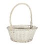 White Round Basket W/handle (Dia-30cm)