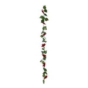 Poinsettia Garland - Red - 180cm