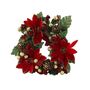 Poinsettia Candle Ring with Cones/Gold Berries - 20cm