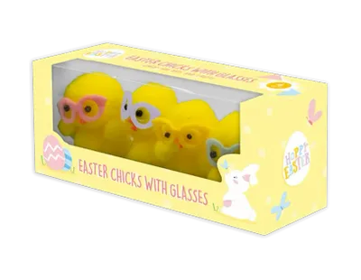 Pack of 4 Easter Chicks With Glasses	