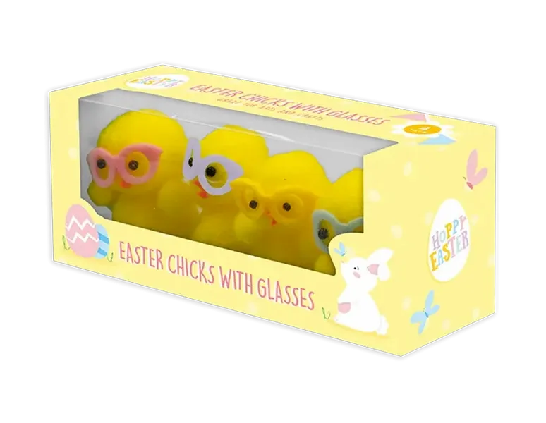 Pack of 4 Easter Chicks With Glasses	