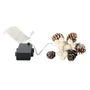 180cm Outdoor Light Garland. 15 x Cool White LED w/White Berries and Cones. AA B
