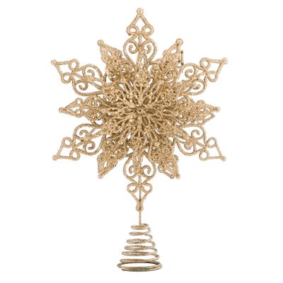 Glitter Snowflake Tree Topper - Gold - 32cm