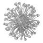 Glitter Flower Pom Pom Hanging Decoration - Silver
