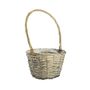 Round Split Willow Basket With Handle and Liner - Grey Wash - Dia 23cm