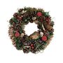 Xmas Wreath - Bird Cones & Red Frosted Apples  - 36cm 