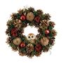 Xmas Wreath - Bird Cones & Metallic Baubles & Owl  - 36cm 