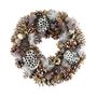 Xmas Wreath - Snowy Tipped Cones / Lotus Heads / - Lilac Moss- 36cm