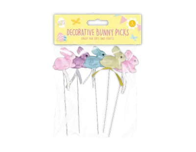 Pack of 5 Mini Bunny Decorative Picks	