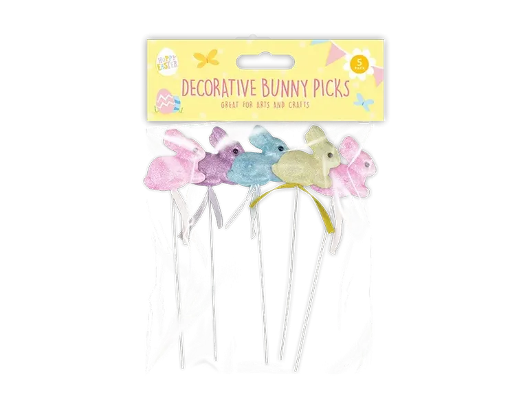 Pack of 5 Mini Bunny Decorative Picks	