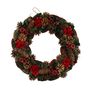 Xmas  Wreath - Cone / Red Flower & Apple  - 45cm