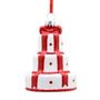 Tiered Cake Ornament - White/Red - 8cm