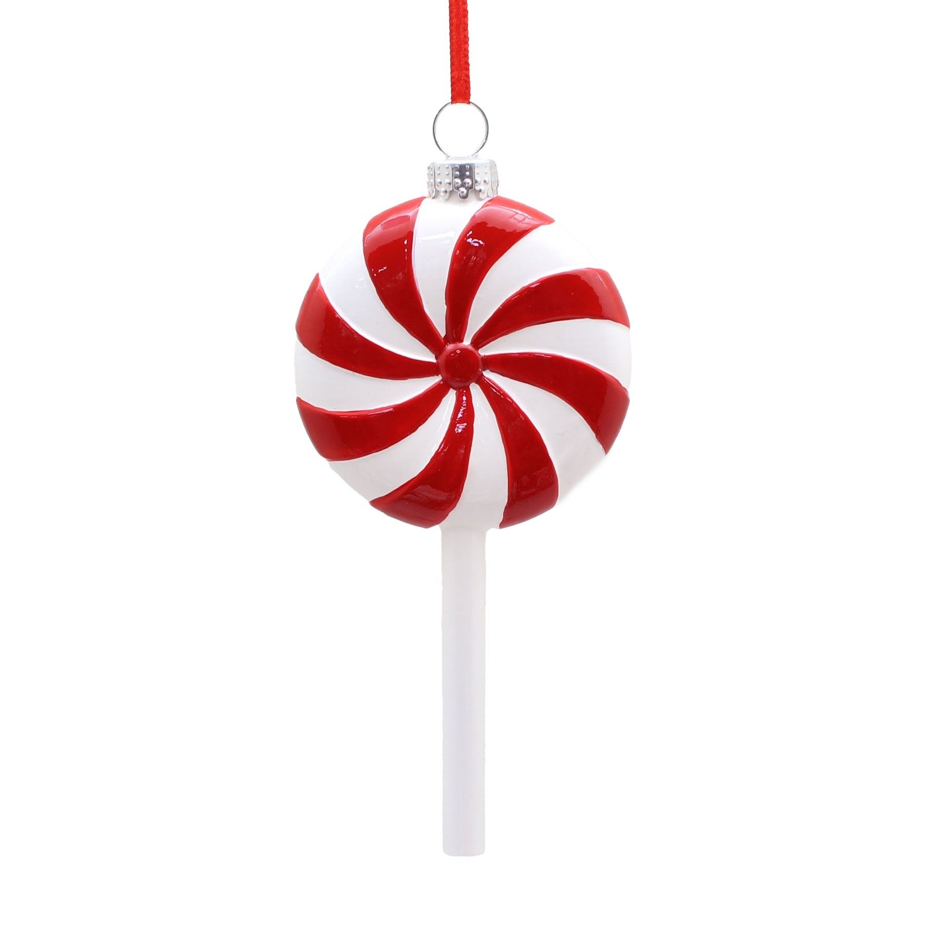 Lollipop Ornament - White/Red - 13cm