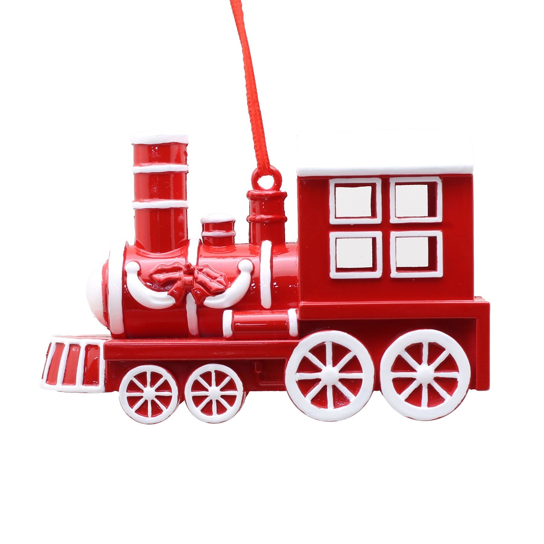 Train Ornament - Red/White - L12cm