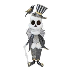 Halloween Metal Skeleton with Crow - 56cm