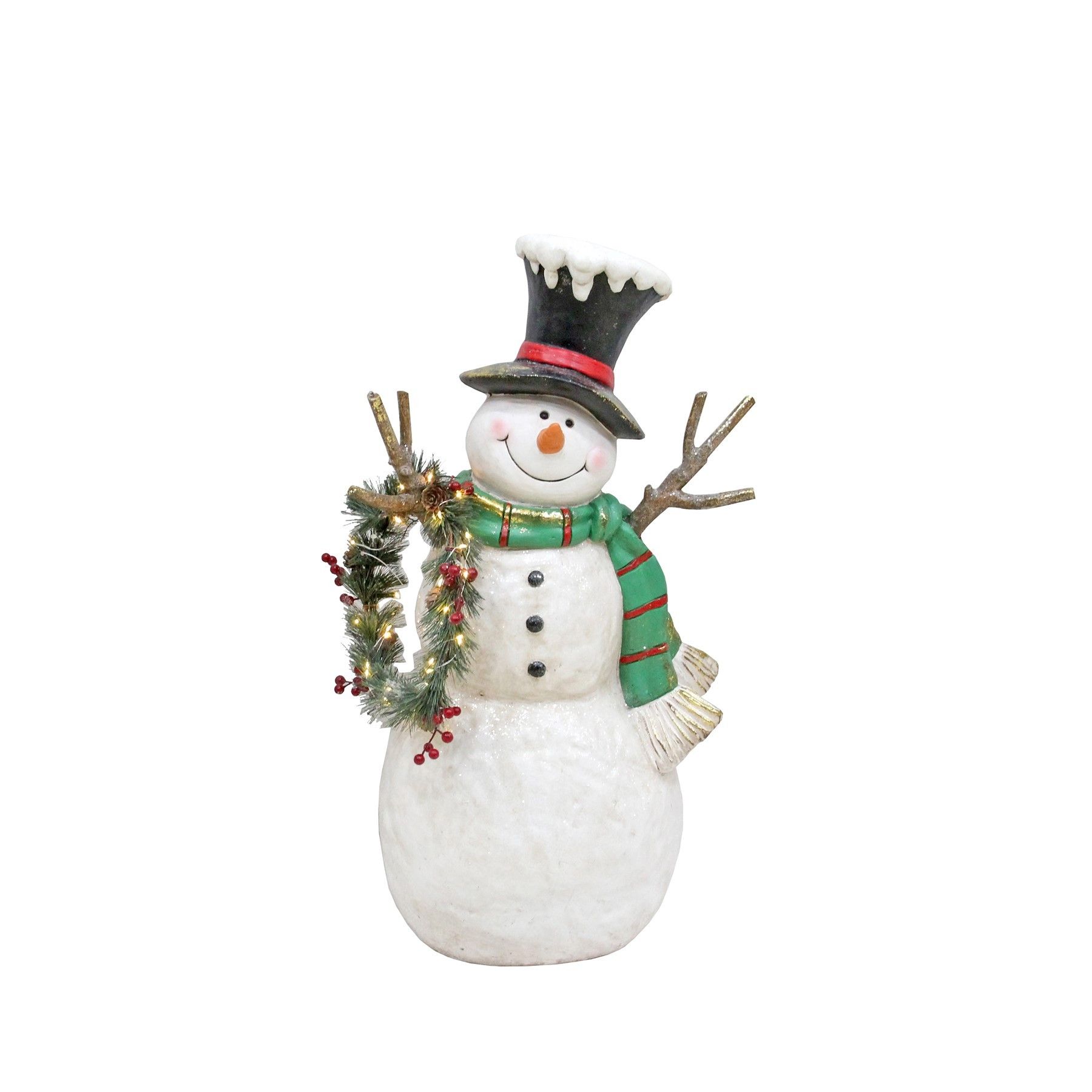 Snowman with Green Scarf - 77cm