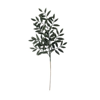 Glitter Leaf Spray - Dk Green- 60cm