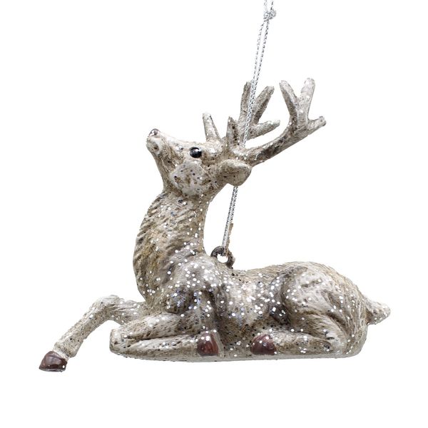 Sitting Reindeer Ornament - 9cm