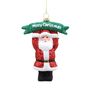 Sparkly Santa with Plaque Ornament - 11cm