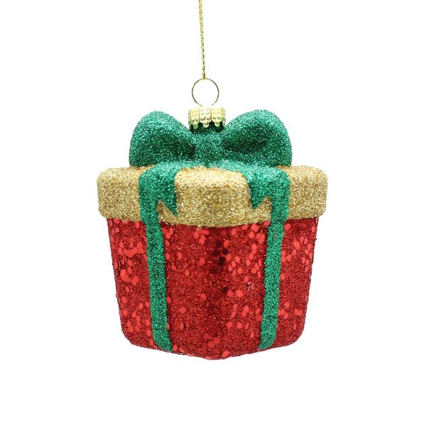 Sparkly Giftbox Ornament - 8cm