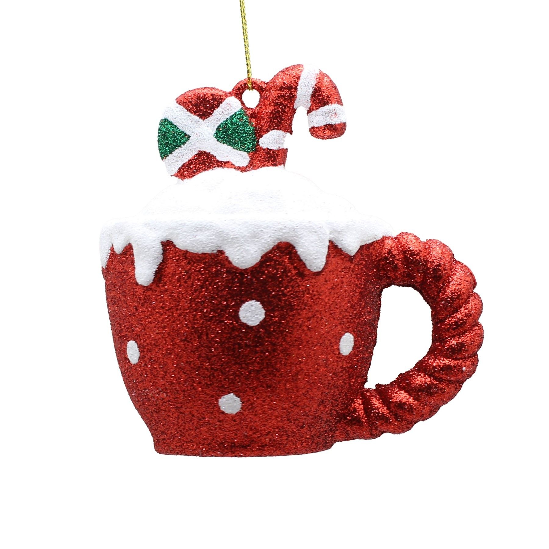 Sparkly Candycane Cup Ornament - 10cm