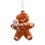 Sparkly Gingerbread with Lollipop Ornament - 10cm
