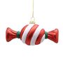 Sparkly Striped Candy Ornament - Red/White - L12cm