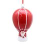 Hot Air Balloon with Santa Ornament - Red/White - 12cm