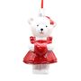 Teddy Bear holding Heart Ornament - Red/White - 11cm