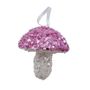 Sequin Mushroom Hanging Decoration - Pink/White - 7cm