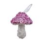 Sequin Mushroom Hanging Decoration - Pink/White - 9cm