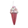 Glitter Ice Cream Cone Hanging Decoration - Pink - 15cm