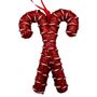 Glitter Cross Candy Canes Hanging Decoration - Red - 17cm